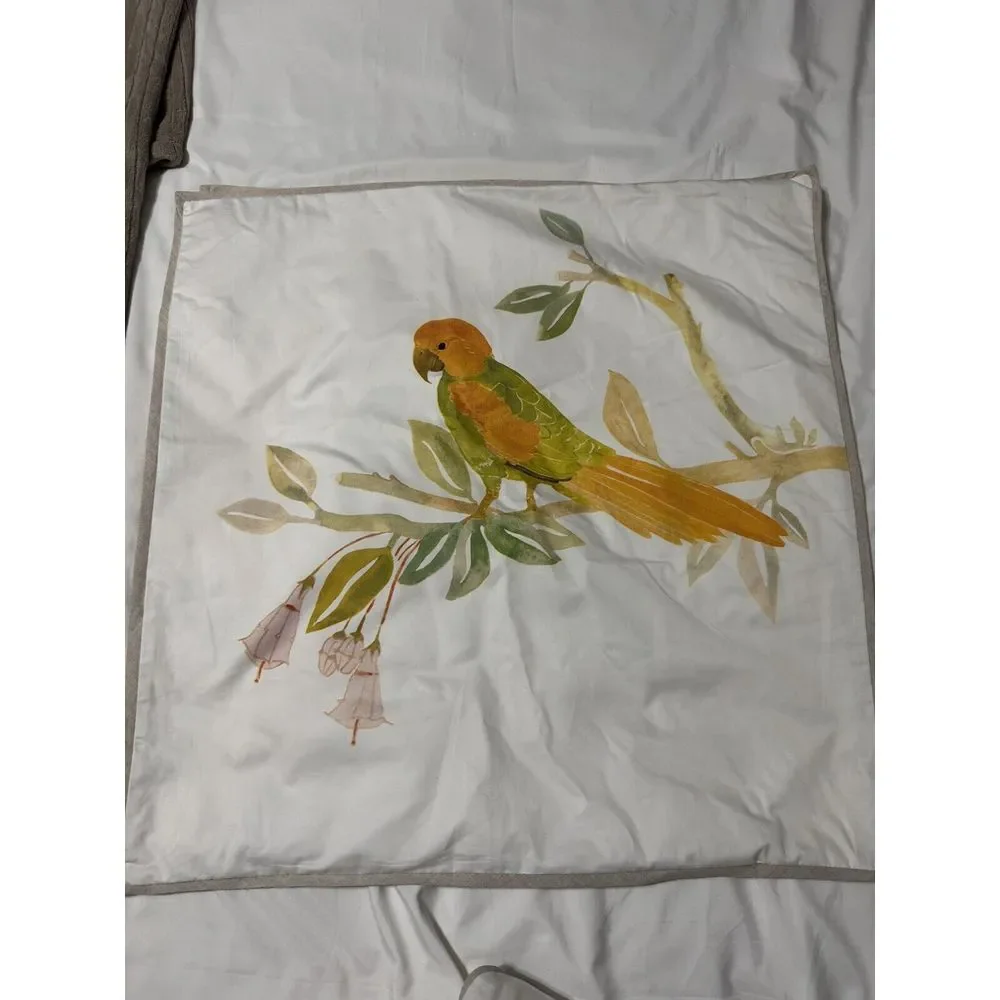 Anthropologie Shelley Hesse Pillow Sham Bundle of 3‎ Birds Nature Watercolor